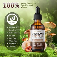 Javeriah Mushroom Complex Liquid Drops Supplement with Lion’s Mane, Shiitake