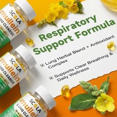 15 IN 1 Lung Complex Mullein Leaf Extract For Lungs Detox Cleanse 60/120 Caps