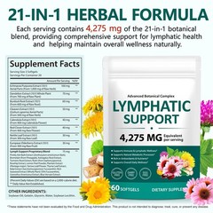 Lymphatic Drainage Supplements, 4275mg Herbal Blend for 60 Count (Pack of 1)