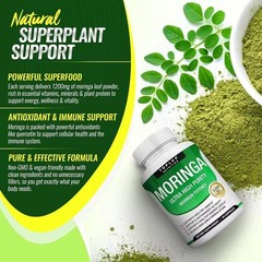TOPLUX Moringa Powder Capsules 1200mg | Pure Moringa Oleifera Leaf Powder 90Cts