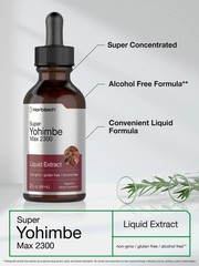 Horbaach Alcohol Free Yohimbe Bark Extract 2300mg Liquid Supplement 2 Oz