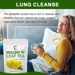 Mullein Leaf Extract Natural Herbal Lung Cleanse Tea for Lung Health 60D