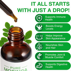 Pure Moringa Oleifera Liquid Drops for Energy,Organic Moringa Leaf Extract W….