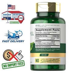 Chlorophyll 60mg 90 Capsules | Sodium Copper Chlorophyllin | From Mulberry Leaf