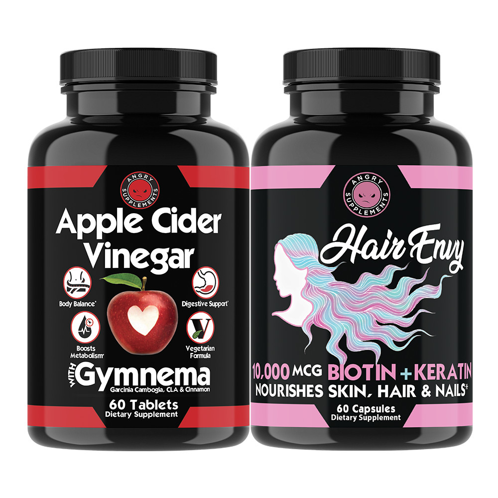 Apple Cider Vinegar Gymnema Weight Loss & Hair Envy w. Biotin and Keratin Combo