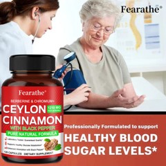 True Organic Ceylon Cinnamon Capsules 1210mg Highest Potency Blood Sugar Support