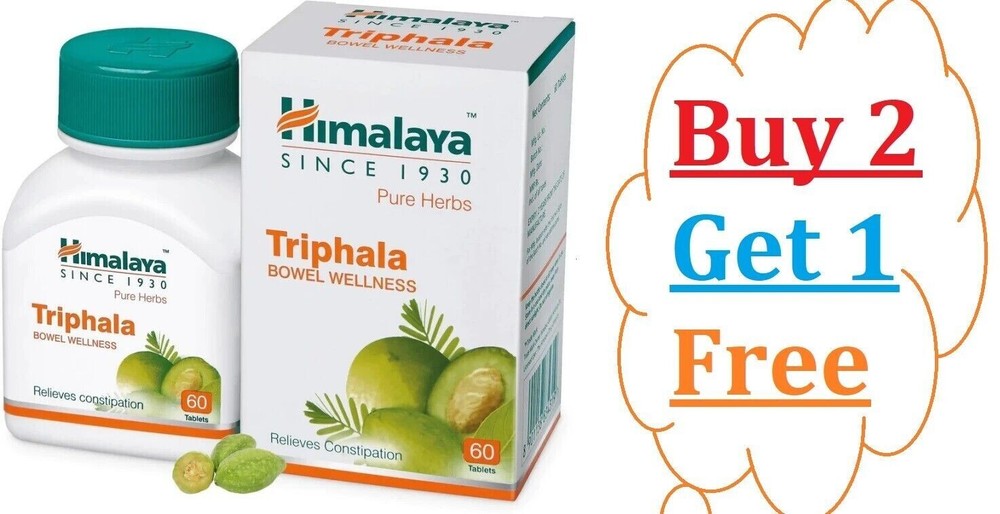 🌿 Himalaya Triphala – 1 Box (60 Tablets) | Buy 2 Get 1 Free | Expiry 03-2027 |