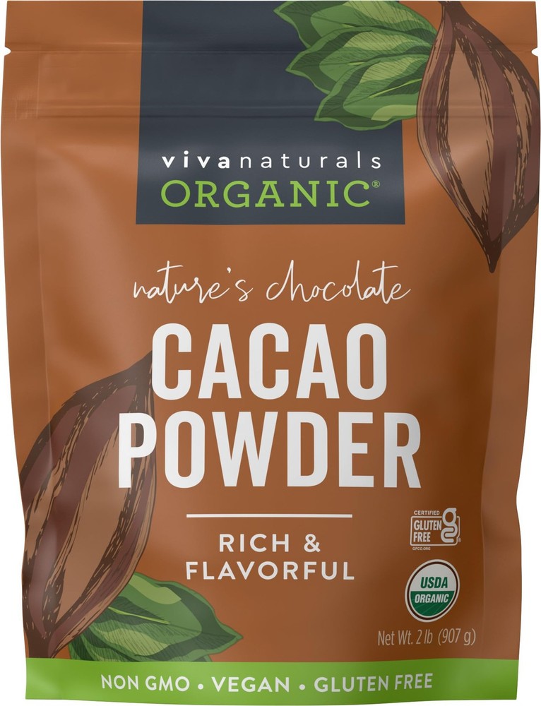 Organic Cacao Powder, Unsweetened, 2 lb (907 g) – Rich 2 Pound (Pack of 1)