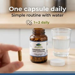 Pure Mountain Dandelion Root Capsules – 450mg Organic Kosher Vegan Supplement