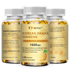 Korean Red Panax Ginseng 120 Capsule 1600mg Extra High Strength Ginsenoside