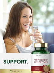 Tart Cherry and Celery Seed Supplement | 200 Capsules | Vegetarian | by Carlyle