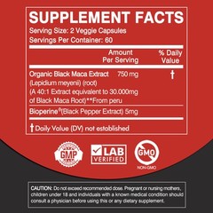 Peruvian Black Maca 30000mg – Increase Strength,Endurance & Athletic Performance