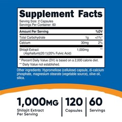 Nutricost – Cápsulas de Shilajit (1,000 mg por porción) (120 cápsulas) -60 porci