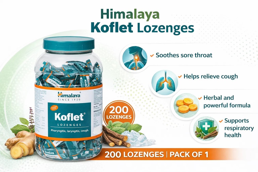 Himalaya Koflet Lozenges 200 Count Ayurvedic Supports Throat and Oral Comfort