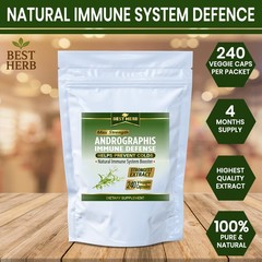 240 x PILLS ANDROGRAPHIS EXTRACT NATURAL IMMUNE SYSTEM DEFENSE SUPPORT CAPSULES