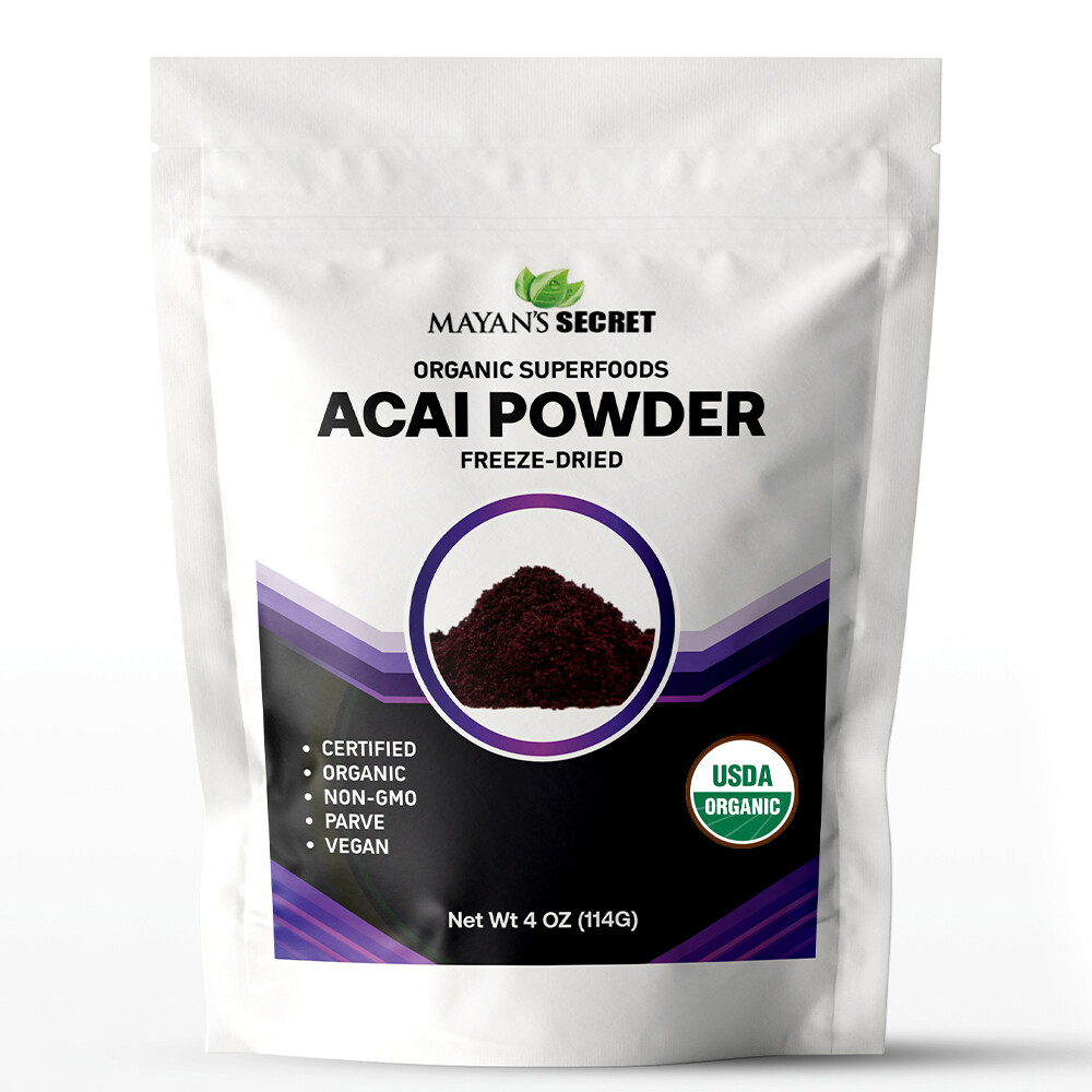 Organic ACAI Freeze Dried Fruit Powder Energy VITAMIN C Antioxidants 4oz
