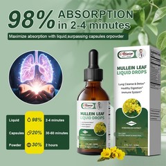 2 PACK Mullein Drops for Lungs, Detox and Cleanse Mullein Extract Supplement