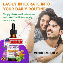 Gotas Detox Hígado 2000mg Cardo Mariano Diente de León Vegano 60ml Reparación