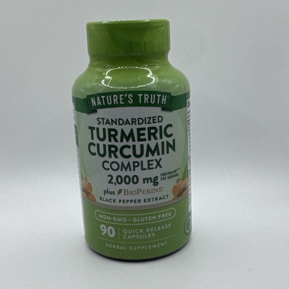 Turmeric Curcumin Complex 2000mg 90 Count Black Pepper Nature’s Truth 05/2027