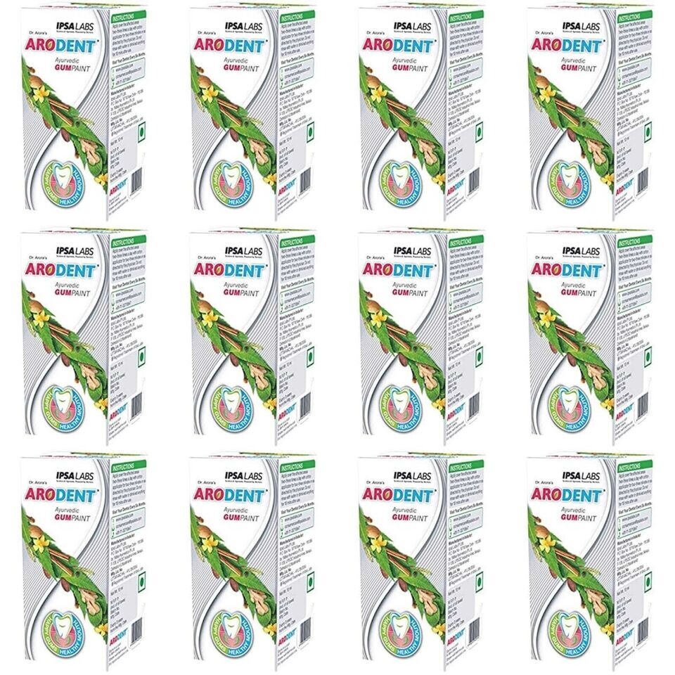 Arodent Ayuverdic Gum Paint For Teeth, Swollen, Spongy & Bleeding Gums -12 pcs..
