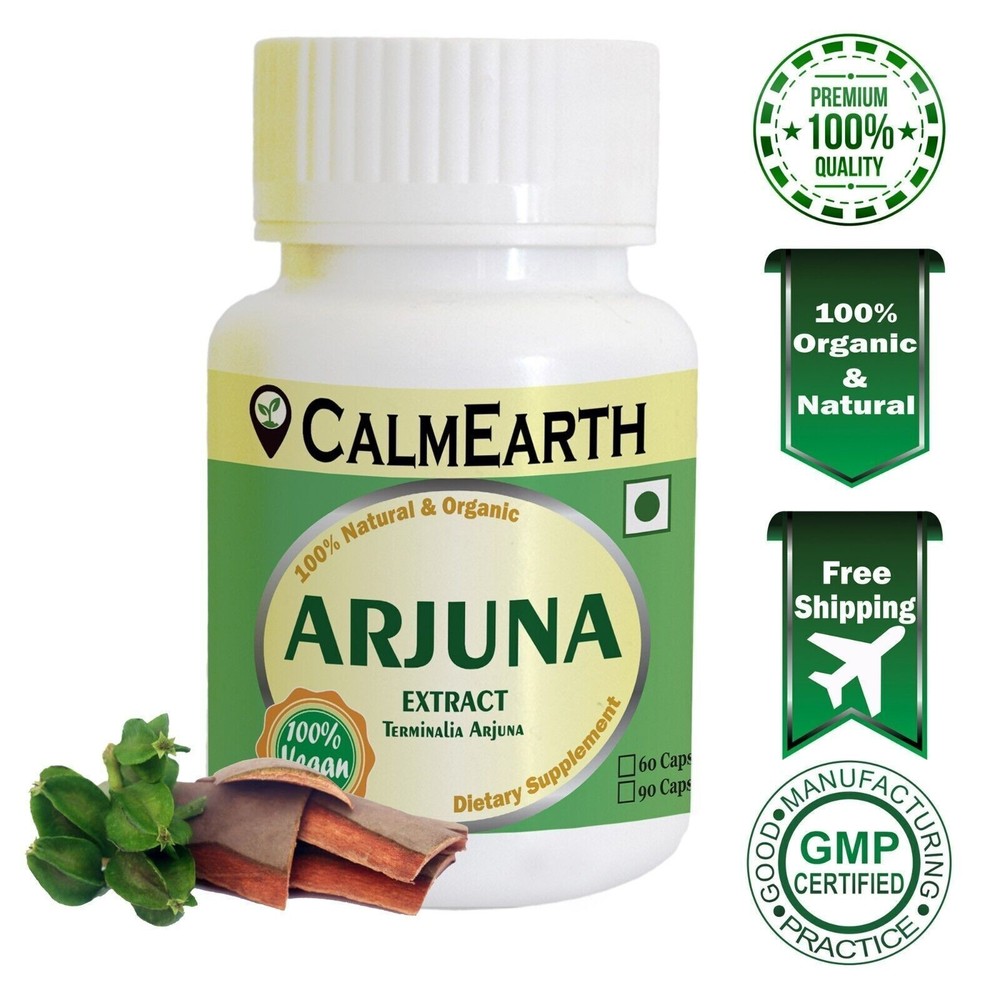 Calm Earth Best Arjuna Terminalia Arjuna Bark Extract Capsule 10:1 Eq. to 5000mg