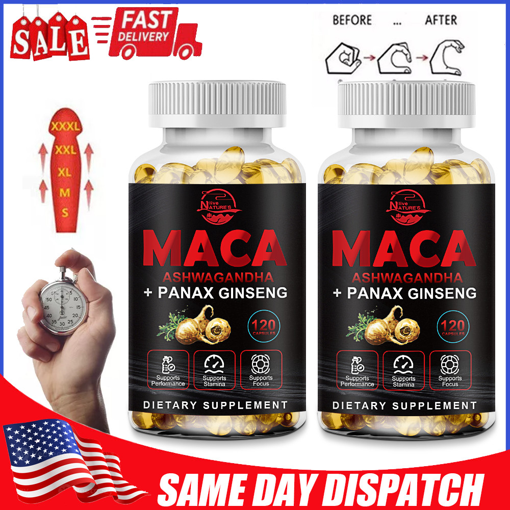 Maca Root Capsules 10000mg, Peruvian Maca Extract for Men & Women 240 Capsules