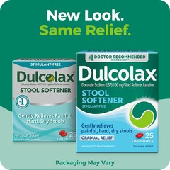 Dulcolax Stool Softener Laxative Liquid Gel 25 Count (Pack of 1), Multi