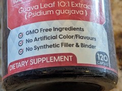 Guava Leaf Extract with Bitter Melon 120 Veg Capsules exp: 1/2027