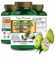 Soursop graviola Extract 2500 mg 120 Capsules | Non-GMO, Gluten Free Anamu