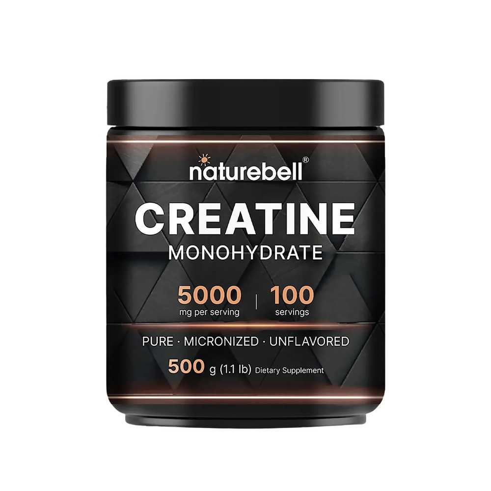 NatureBell Creatine Monohydrate 500g Powder 5000mg – 100 Servings