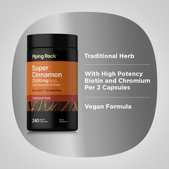 Ceylon Cinnamon Capsules | 2500mg | 240 Count | Complex | by Piping Rock