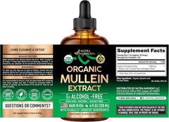 Mullein Drops for Lungs – USDA Organic Liquid – Mullein Leaf Extract