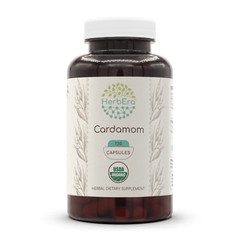 HerbEra Cardamom 60/120 Capsules, 500 mg, Organic (Elettaria cardamomum)