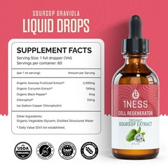 Soursop Bitters Drops Extract – Constipation & Digestive Support w/ Turmeric 2oz