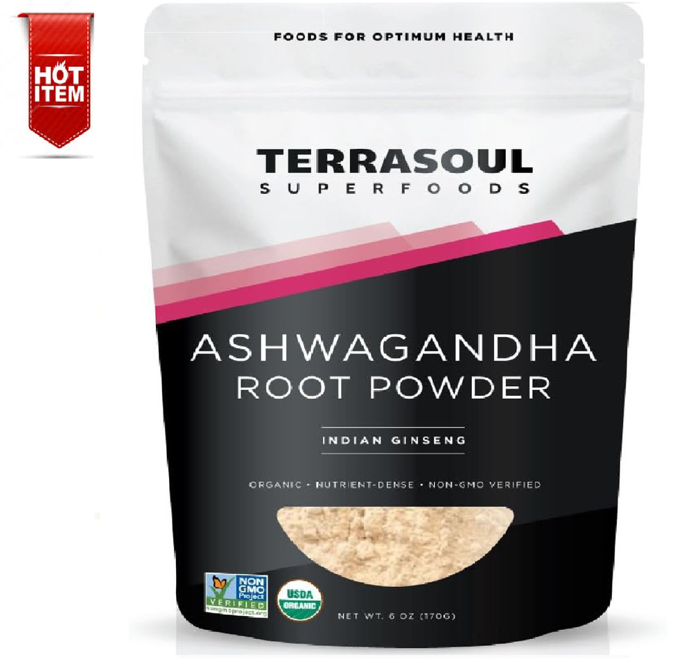 Terrasoul Superfoods Organic Ashwagandha Root Powder 6oz