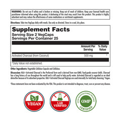 KAL Charcoal, Activated Coconut Shell 280mg | 50ct