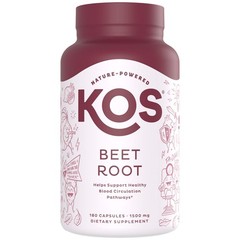 KOS Organic Beetroot Capsules 1500mg – USDA Organic, 180 Count (Pack of 1)