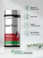 Beet Root Powder Capsules 2000mg | 220 Pills | Herbal Extract | by Horbaach