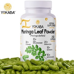 250 Capsules Moringa Oleifera Leaf Powder 5000mg – Organic Herbal Extract YOKABA
