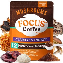 Venture Pal Mushroom Coffee, 12 Mushrooms, Focus & Digestion, 40 Servings | 12 A