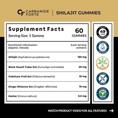 Himalayan Shilajit/Chilajit/Shilajeet Gummies Extremely Potent, Ashwagandha,120N