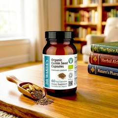 DR WAKDE’S Organic Cumin Seed Capsules, Organic | 60 Veg Caps | Ayurvedic Sup…
