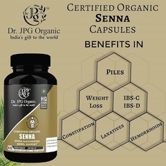 4x Dr. JPG Organic ISO & GMP Certified Senna 60 capsules for bowel support