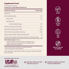 USDA Organic Beet Root Powder with Pomegranate & Spinach – 30 Servings, Mixed…