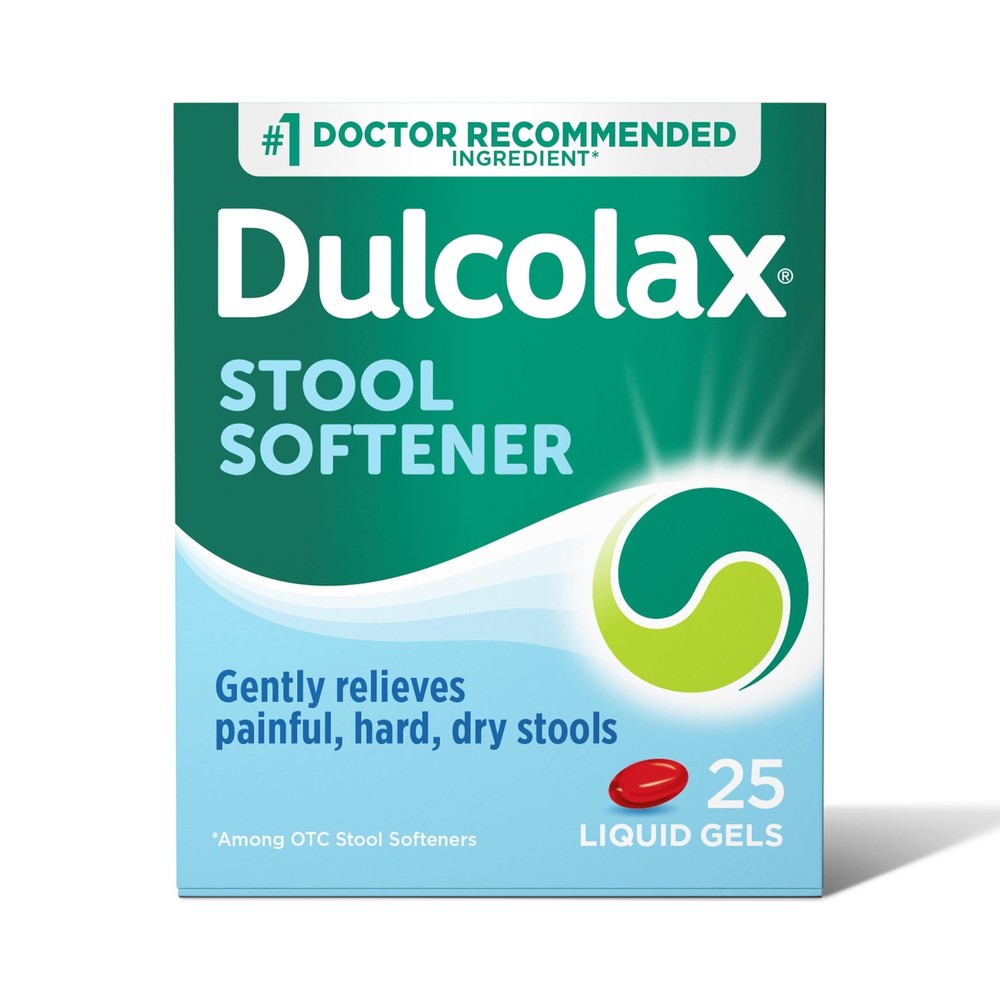 Dulcolax Stool Softener Laxative Liquid Gel 25 Count (Pack of 1), Multi