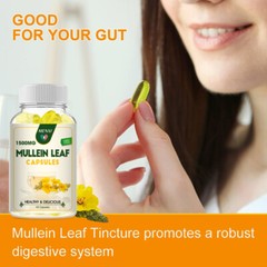 Mullein Leaf Capsules 1500Mg For Respiratory Health Lung Cleanse Detox 60 Pills