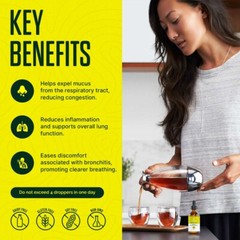 Mullein Drops for Lungs Cleanse – USDA Organic Mullein Leaf Extract w/ Turmeric