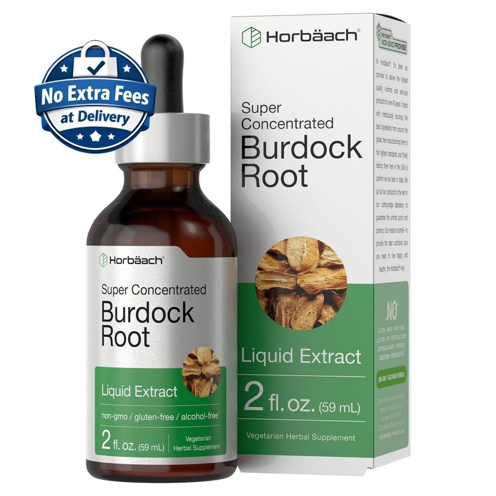 Gotas de Extracto Líquido de Raíz de Bardana 2 oz Sin Alcohol | Arctium lappa