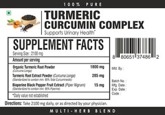 Turmeric Curcumin Complex 2100mg with Bioperine for Joint Health Support