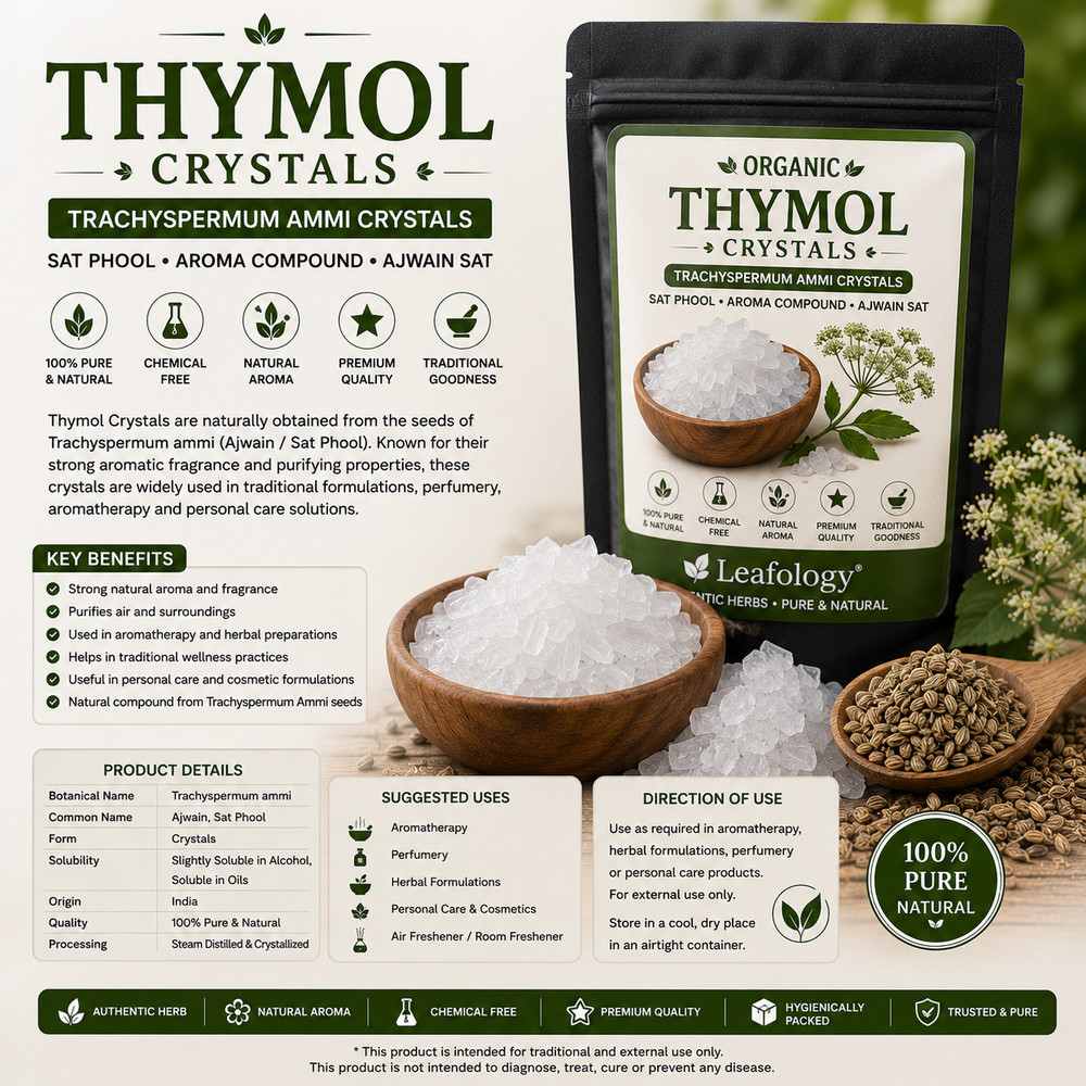 Thymol Crystals – Trachyspermum ammi Crystals (Sat Phool / Ajwain Sat)